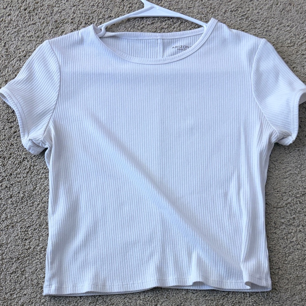 Wild Fable White Ribbed Short Sleeve Tee